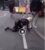 Fact-Checking / Un homme tire une femme avec une laisse dans une rue